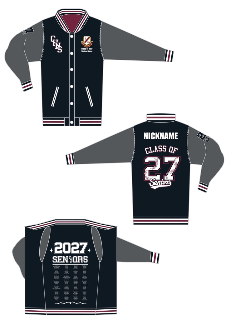 Chester Hill High School 2027 Leavers Varsity Jacket - 2ND ORDER