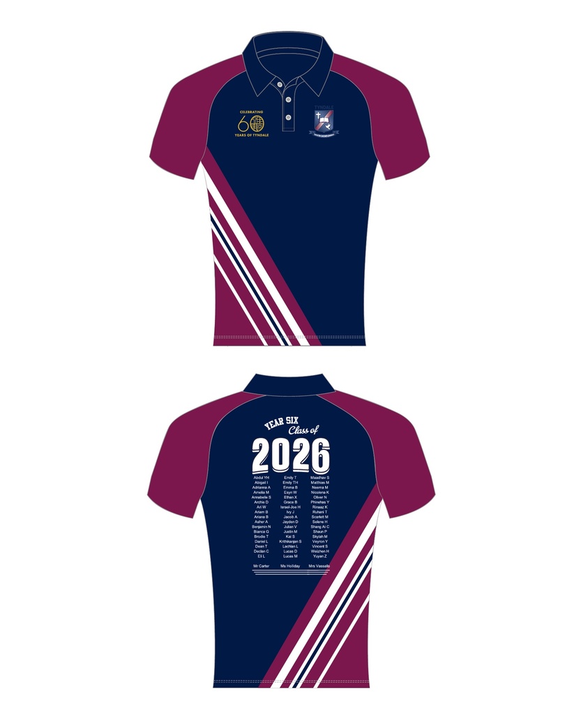 Tyndale Christian School 2026 Year 6 Leavers Polo