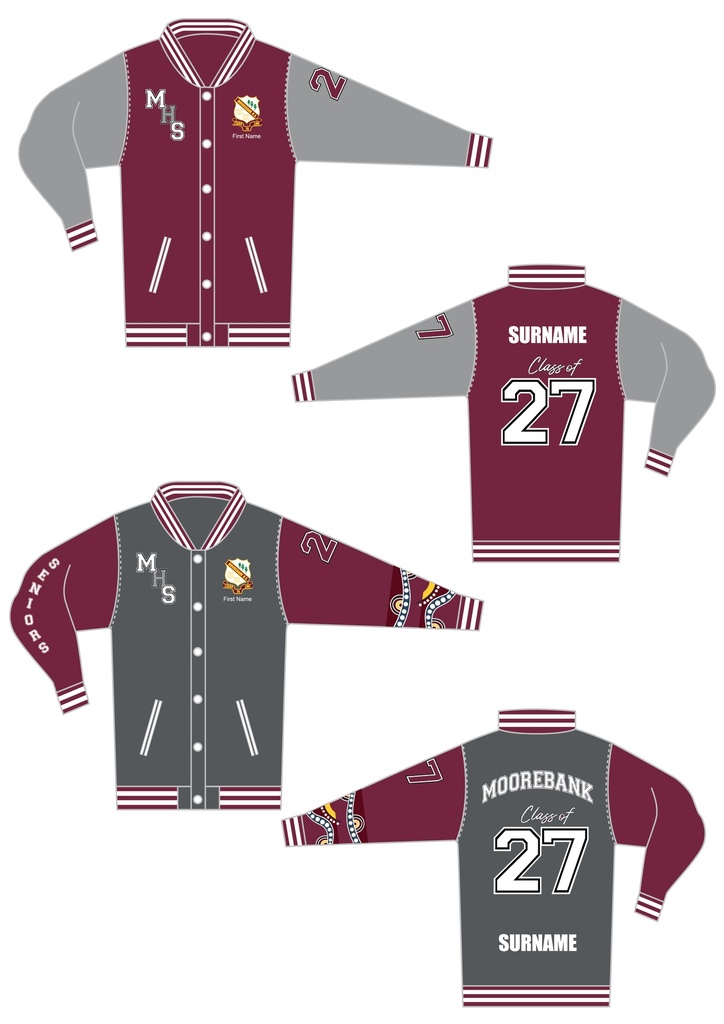 Moorebank High School 2027 Leavers Reversible Varsity Jacket
