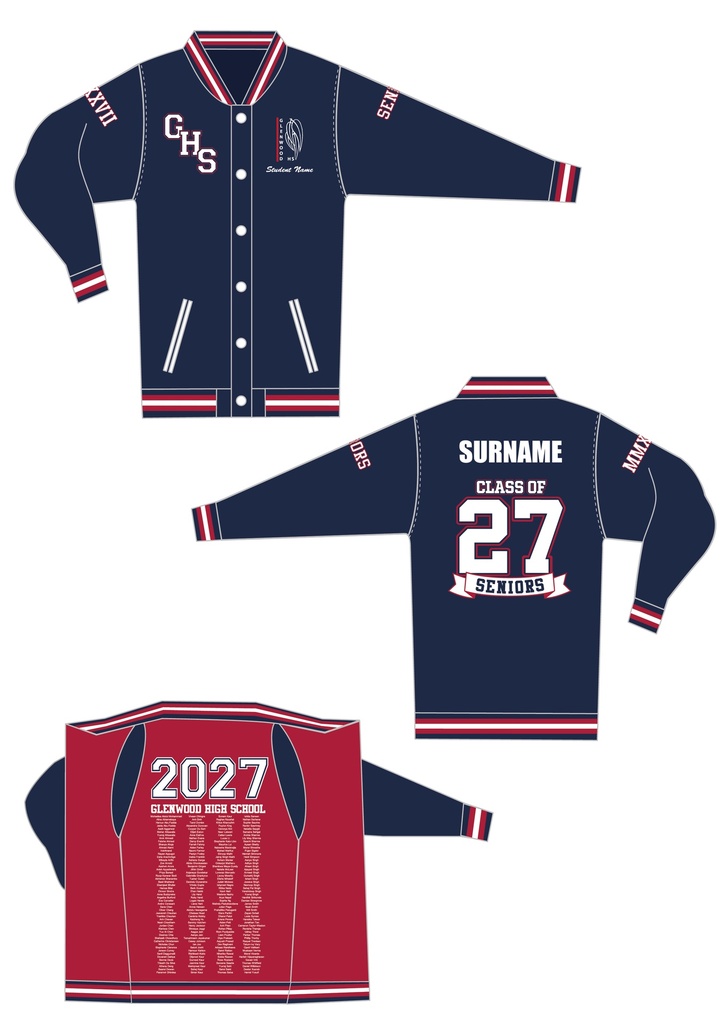 Glenwood High School 2027 Commemorative Varsity Jacket - 2ND ORDER