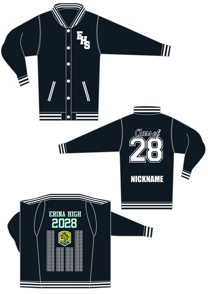 Erina High School 2028 Leavers Varsity Jacket